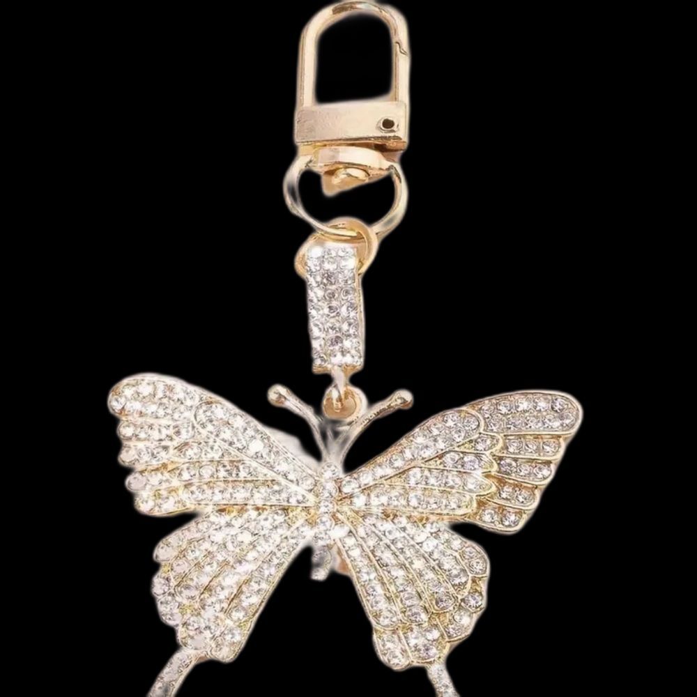 BAG CHARM Sparkling Gold Butterfly Bag Charm